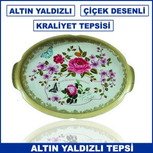 Kraliyet Sultan Aileleri için Özel Olarak Yapılan Altın Yaldızlı Servis Tepsisi