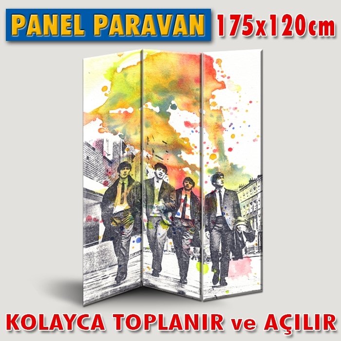 GÖRSEL KATLANIR PANEL BÖLME SİSTEMİ-POP-ART GENÇ BEATLES CADDEDE