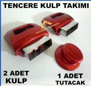 KIRMIZI RENK TENCERE KULP TAKIMI KAPAK TUTACAĞI