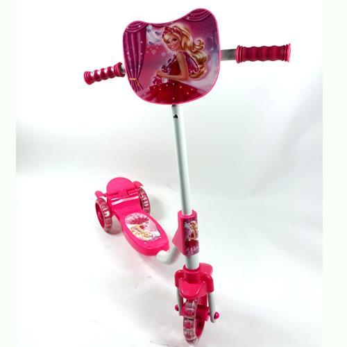 Prenses Kız Desenli Pembe Çocuk Scooter Frenli Demir Scooter 