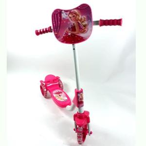 Prenses Kız Desenli Pembe Çocuk Scooter Frenli Demir Scooter 