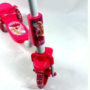 Prenses Kız Desenli Pembe Çocuk Scooter Frenli Demir Scooter 