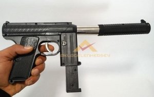 Ücretsiz Kargo METAL NAMLULU OYUNCAK UZİ BONCUK ATAN TABANCA