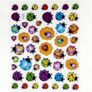 Uğur Böceği Ve Çiçekler  Stickerlar Serisi Kabartmalı Yapışan Süper Kalite