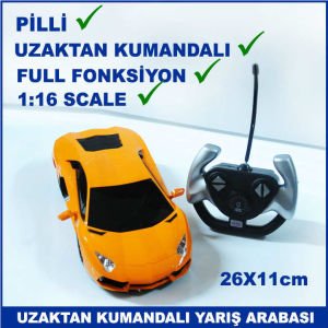 Uzaktan Kumandalı Full Fonksiyonlu 1:16 Scale Pilli Yarış Arabası - Kumandalı Oyuncak Araba