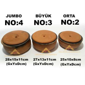 27cm BÜYÜK BOY FIRINLANMIŞ TOPRAK GÜVEÇ NO3