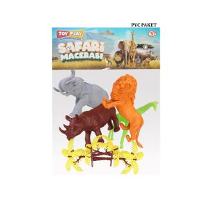 690 Toy Play 6 Parça Renkli Safari Hayvanları Figür Seti 13-16 cm