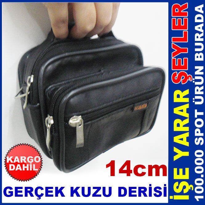 ASKILI KEMERE TAKILAN GERÇEK DERİ EL ÇANTASI KD