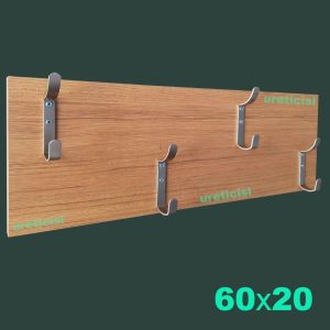 Tika renk 60x20cm ahşap portmanto 4 çelik kancalı vestiyer,heryere uyan ahşap platform duvar askısı