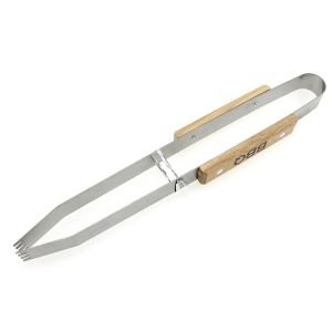 3'lü Ahşap Saplı Paslanmaz Çelik Barbekü Spatula Maşa Çatal Seti Büyük Boy Mangaz Izgara Maşa Takımı