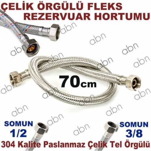 FLEKS REZERVUAR BAĞLANTI HORTUMU Somunlar 3/8-1/2-UZUNLUK:70cm