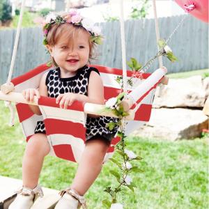 Pamuklu Kumaştan Dış Mekan ve Ev İçi Güvenli Çocuk Salıncağı