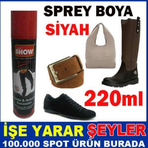 SİYAH RENK SÜET-NUBUK DERİ EŞYA SPREY BOYA -2