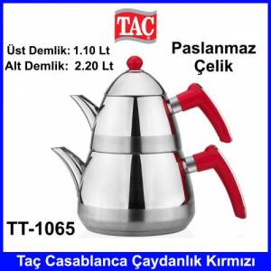Taç TT1065 Casablanca Çaydanlık Takımı Kırmızı Kulplu