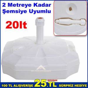 Plaj Bahçe Şemsiyesi Bidonu 2 Metreye Kadar Şemsiyelere Uyumlu YUVARLAK Şemsiye Altlığı 20 Litre