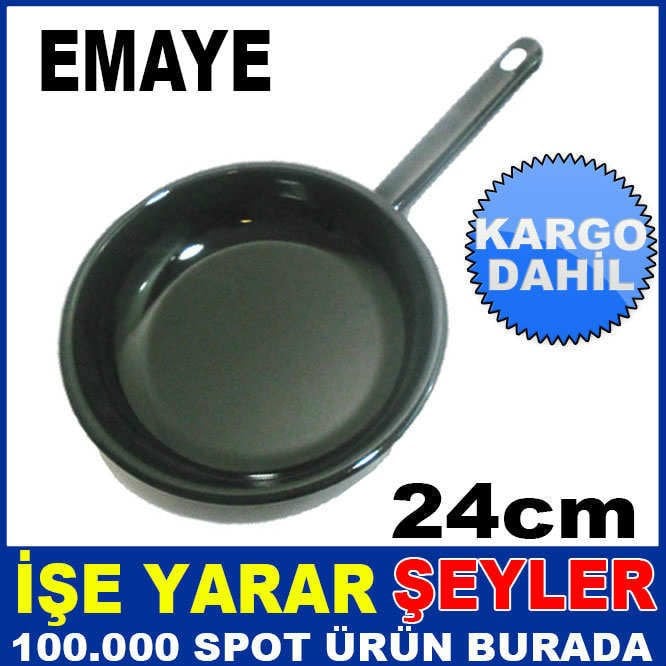 24CM UZUN SAPLI SİYAH EMAYE YUMURTA TAVASI KD
