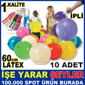 PUNCHBALL İPLİ 10 ADET Ø60cm DEV BALON