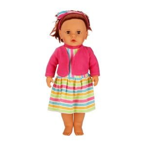 Lila Türkçe Konuşan Renkli Elbise Bebeğim 60 cm