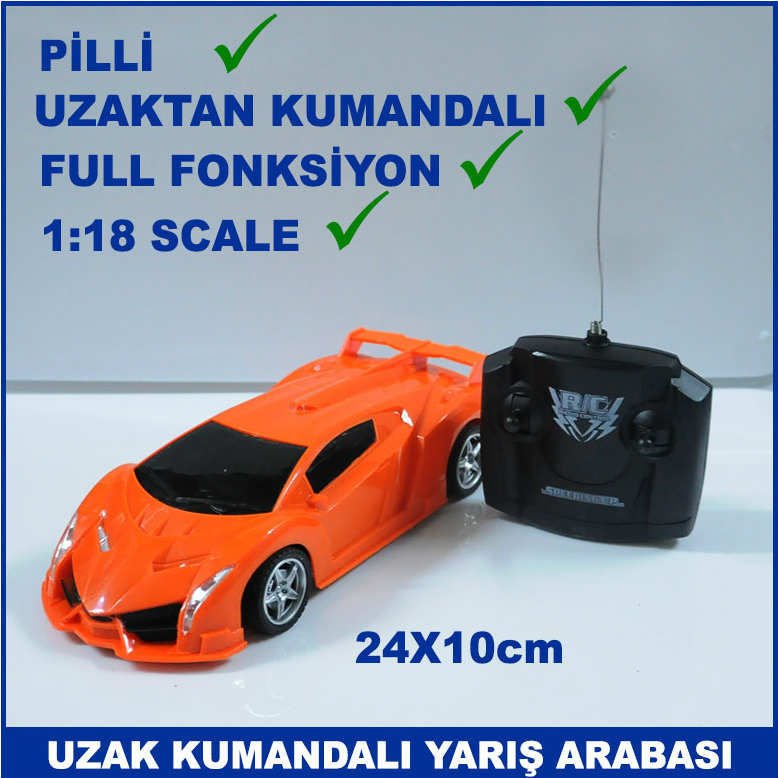 Uzaktan Kumandalı Full Fonksiyonlu 1:18 Scale Pilli Yarış Arabası - Kumandalı Oyuncak Araba