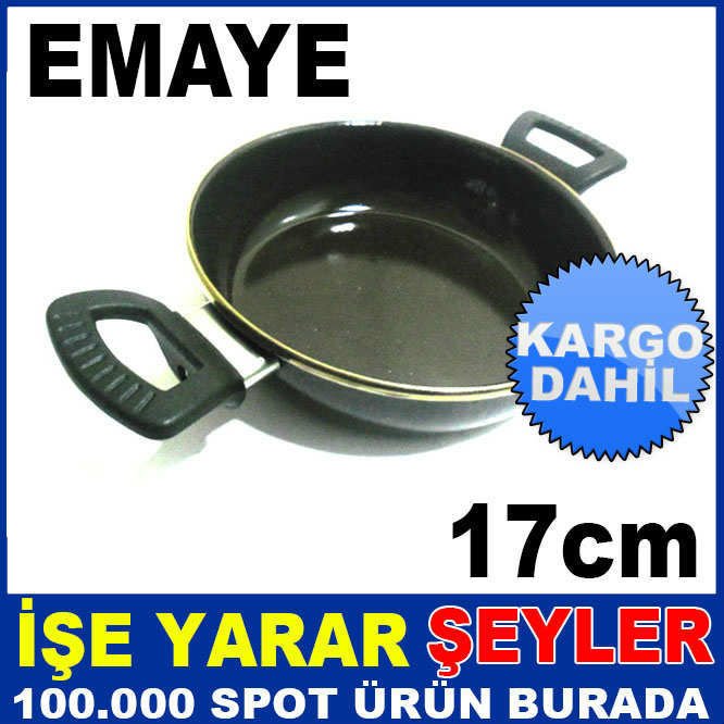 17CM ÇİFT KULPLU SİYAH EMAYE YUMURTA TAVASI KD