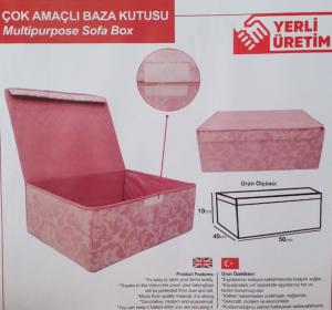 Alas Baza Kutusu 50x40x19 BüyükBoy Katlanır Saklama Kutusu Çok Amaçlı Kapaklı Kutu Hurç Kumaş Sandık