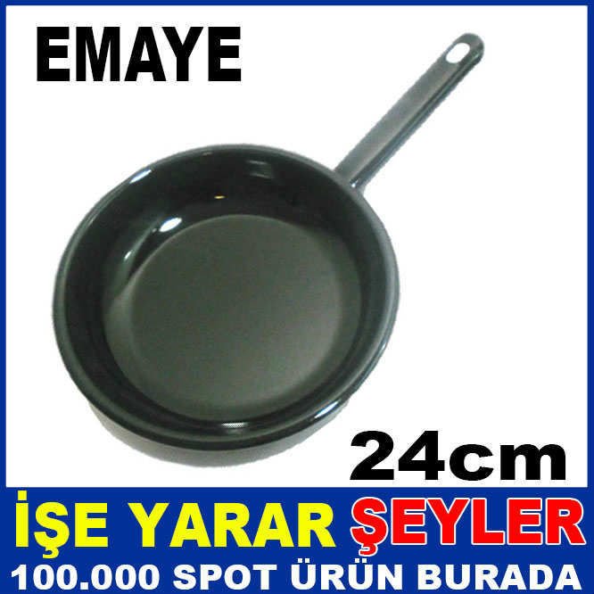 24CM UZUN SAPLI SİYAH EMAYE YUMURTA TAVASI