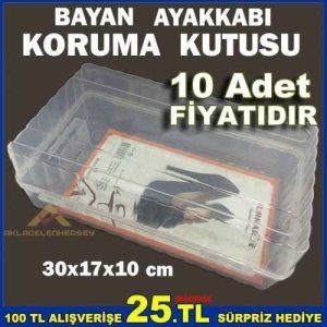Bayan Ayakkabı Koruma Kutusu 10ad Toptan Satış 30x17x10cm Kilitli