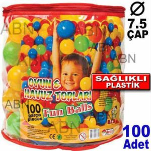 KALİTELİ PLASTİK 100 ADET 75mm ÇAPINDA ÇOCUKLAR İÇİN OYUN HAVUZ TOPU EĞLENCELİ RENKLİ HAVUZ TOPLARI