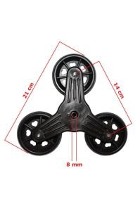 2 Adet Tam Takım 3 Tekerlekli Merdiven Çıkan Pazar Arabası Tekerleği Teker Takımı