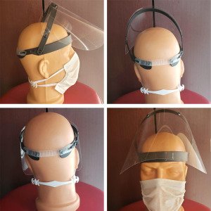 Buhar+Kir Tutmaz 4 Kademe Hareketli Şeffaf  PVC Yüz Koruma Siperi Yüz Göz Koruyucu Siper Başlık