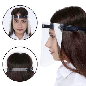 Buhar+Kir Tutmaz 4 Kademe Hareketli Şeffaf  PVC Yüz Koruma Siperi Yüz Göz Koruyucu Siper Başlık