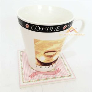 6'LI SET LÜKS ÇİÇEK DESEN AHŞAP BARDAK ALTLIĞI