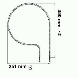 650W Fırın Rezistansı Flanşlı Mide Tipi 220V 356x240mm Yerli