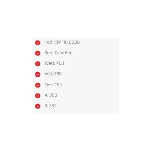 650W Fırın Rezistansı Flanşlı Mide Tipi 220V 356x240mm Yerli