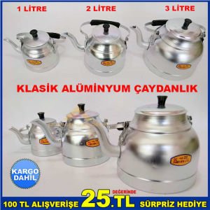 KLASİK ALÜMİNYUM ÇAYDANLIK 2LT ELOKSALLI TEK ALT