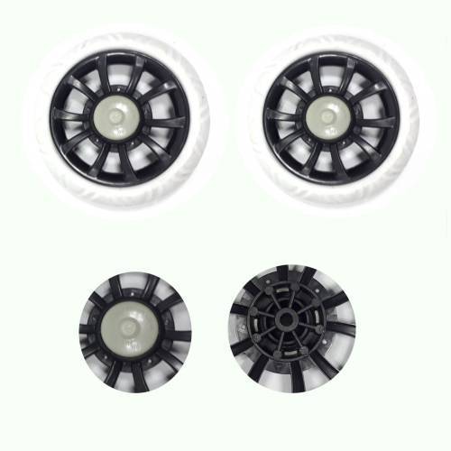 Pazar Arabası 16x16 Cm Teker Takımı Plastik Siyah Beyaz