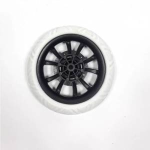 Pazar Arabası 16x16 Cm Teker Takımı Plastik Siyah Beyaz