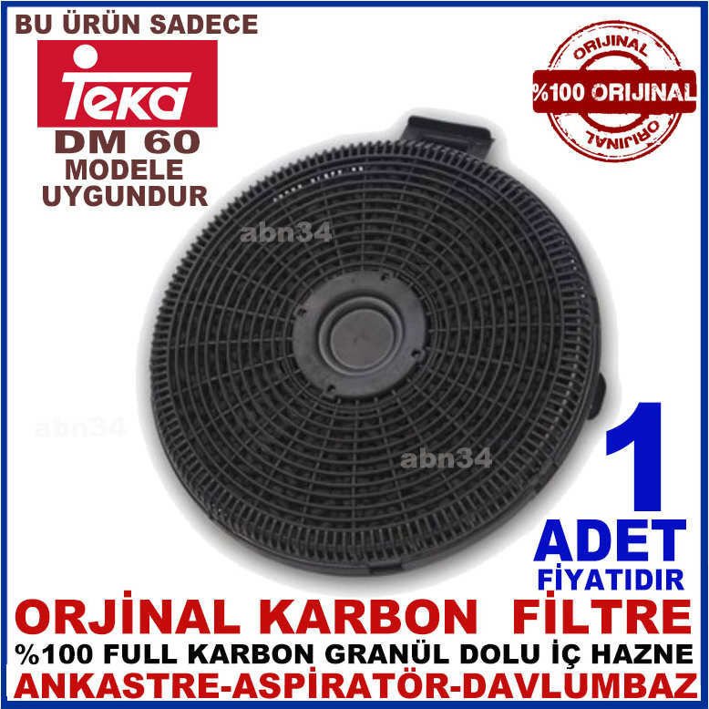 TEKA ANKASTRE DAVLUMBAZ FİLTRESİ Teka DM 60 Model Davlumbaz için Granül Karbonlu Filtre-1015