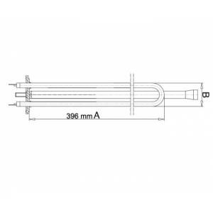 1980W Titanyum Termosifon Rezistansı 220V 396mm Yerli Üretim