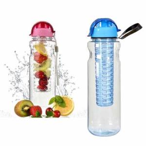 Demlik filtreli şeffaf suluk 750ml orjinal Detox su matara