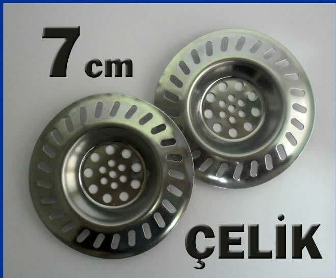 2 Adet 7cm Paslanmaz Çelik Lavabo Gider Süzgeci Yaşam Boyu Garantili İKİLİ SET ÇELİK LAVABO SÜZGECİ