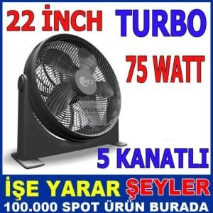 5 kanatlı 22'' turbo fan güçlü rüzgarla serinleten 56cm büyük boy serinletici sanayi tipi vantilatör