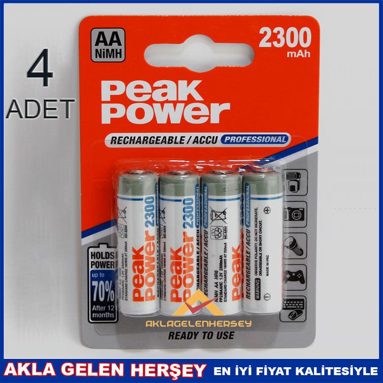 4 LÜSET PEAK POWER 2300 mAh ŞARJLI KALEM PİL