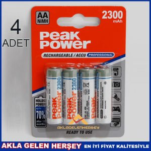 4 LÜSET PEAK POWER 2300 mAh ŞARJLI KALEM PİL