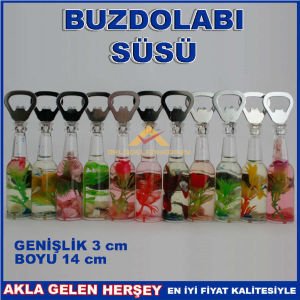 CAM ŞİŞE İÇİNDE ÇİÇEKLİ MIKNATISLI KAPAK AÇACAĞI