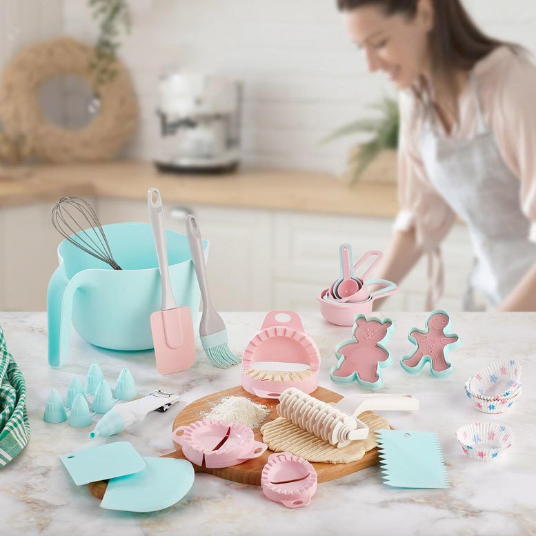 26Parça Pasta Kalıbı ve Pasta Aparatı Seti Evdekal Pasta Yap Seti Pasta Kurabiye Şekil Verme Takımı