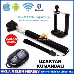 Ücretsiz Kargo UZAKTAN KUMANDALI KABLOSUZ SELFİE ÇUBUĞU