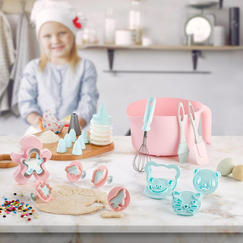 22 Parça Çocuklara Özel Pasta Kalıpları Evdekal Pasta Yap Seti Oyun Hamurlarına Şekil Verme