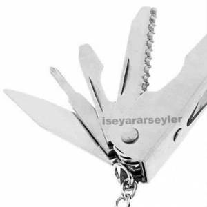 Titanyum Kaplama Çok Fonksiyonlu Çelik Çakı,Pense,Fener,Tornavida,Testere,Şişe Açacak Anahtarlık