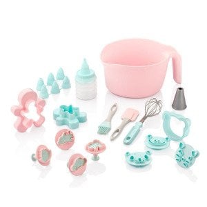 22 Parça Çocuklara Özel Pasta Kalıpları Evdekal Pasta Yap Seti Oyun Hamurlarına Şekil Verme